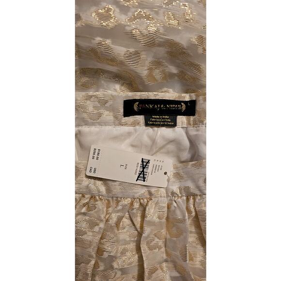 New Anthropologie PANKAJ AND NIDHI Burnout Shimmer Maxi Skirt $180 Sz Large - Picture 5 of 5